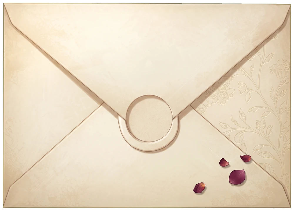 A sealed wedding invitation